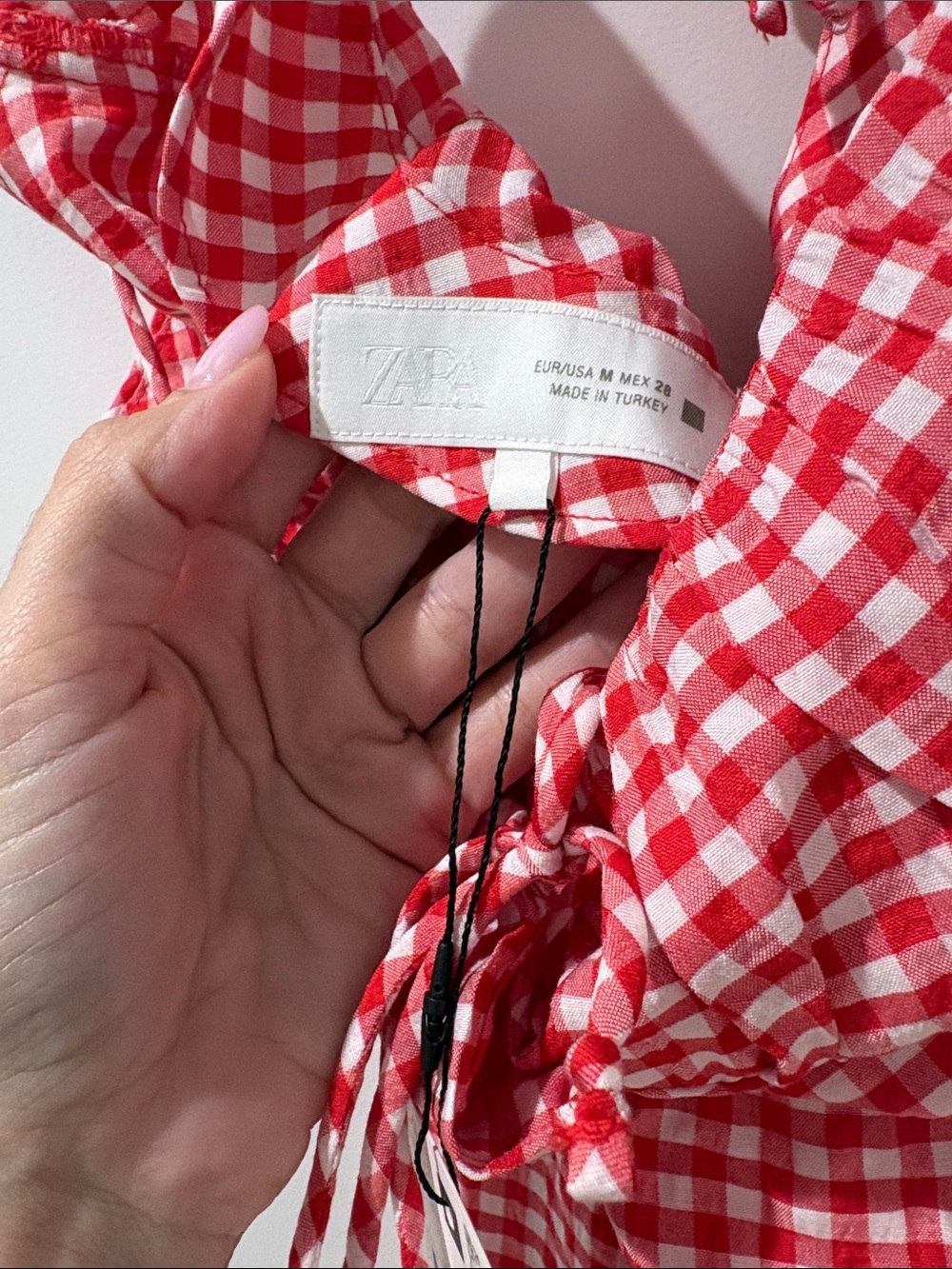 Zara Red and White Gingham Dress - Picture 2 of 5